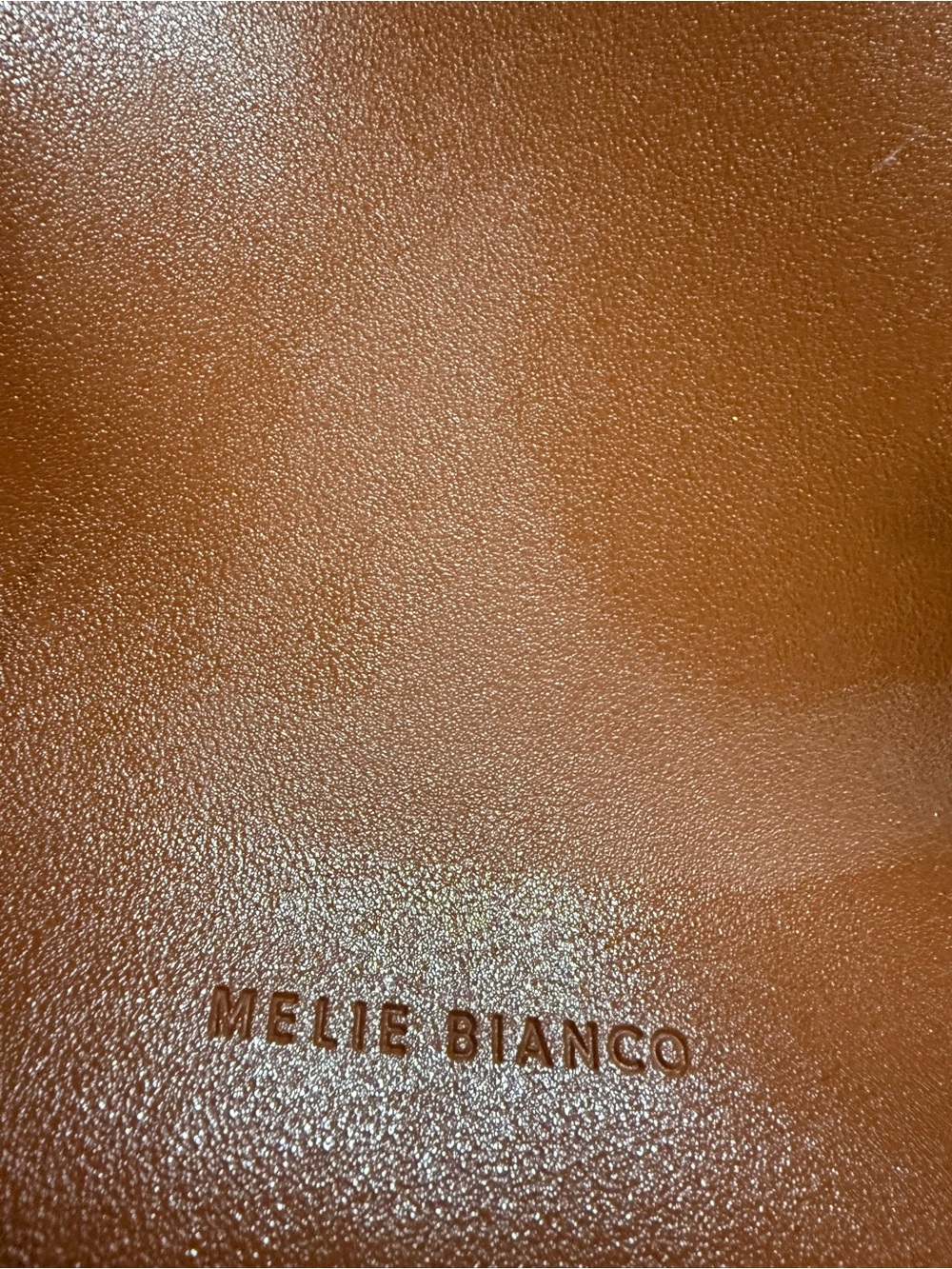 Melie Bianco Cognac Shoulder Tote with Gold Hardware - Picture 5 of 5